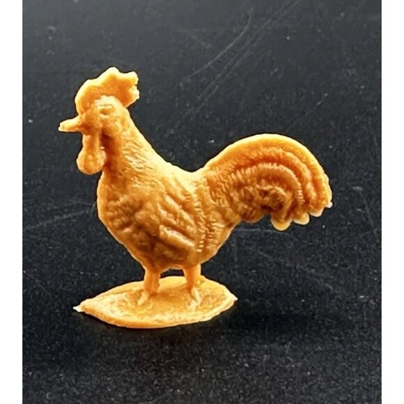 Molded Plastic 1950s Farm Animals Roosters Chickens Vtg Tim Mee Marx Auburn ? - Picture 3 of 5
